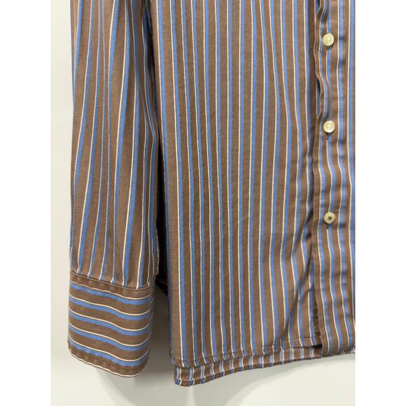 American Eagle Outfitters-Button Down Shirt Brown Casual Preppy Y2K Mens Medium - Picture 7 of 9
